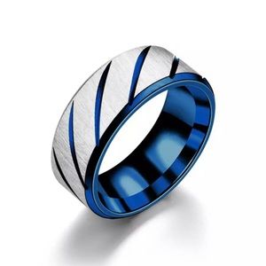“Weight loss ring” Stainless steel with blue accents